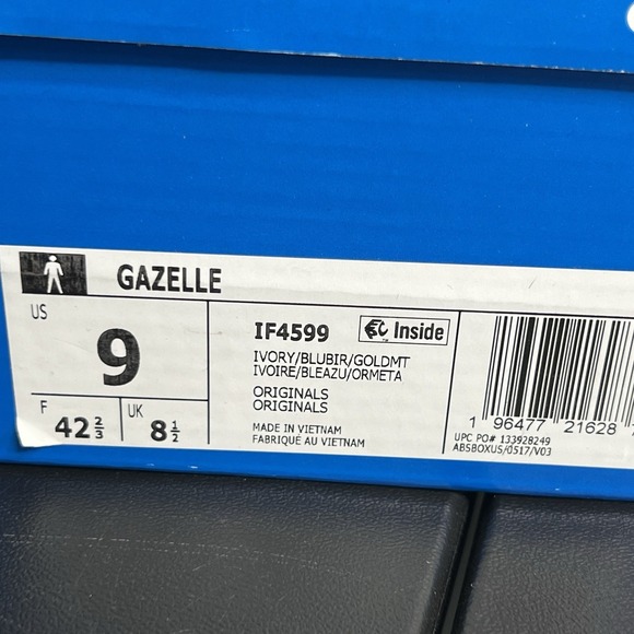 Adidas Gazelle Shoe Palace Exclusive Mens Size 9 Shoes Blue Aged Midsole Leather - Picture 7 of 7